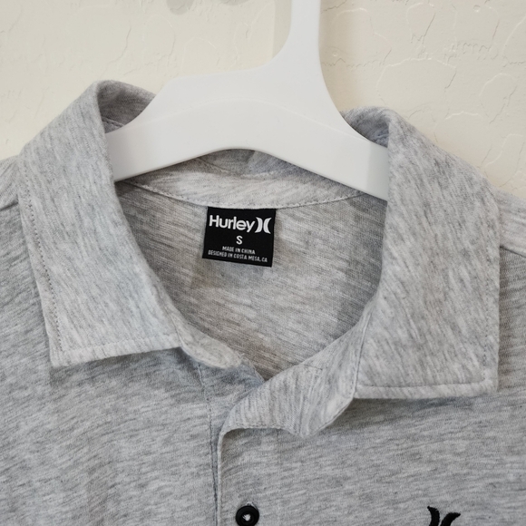 HURLEY Ace Vista SS Polo Short Sleeve Gray Shirt - Picture 5 of 5